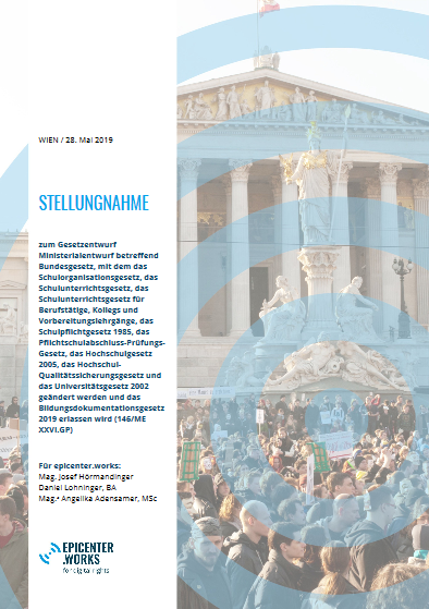 Titelbild Stellungnahme zur geplanten Bildungdokumentation